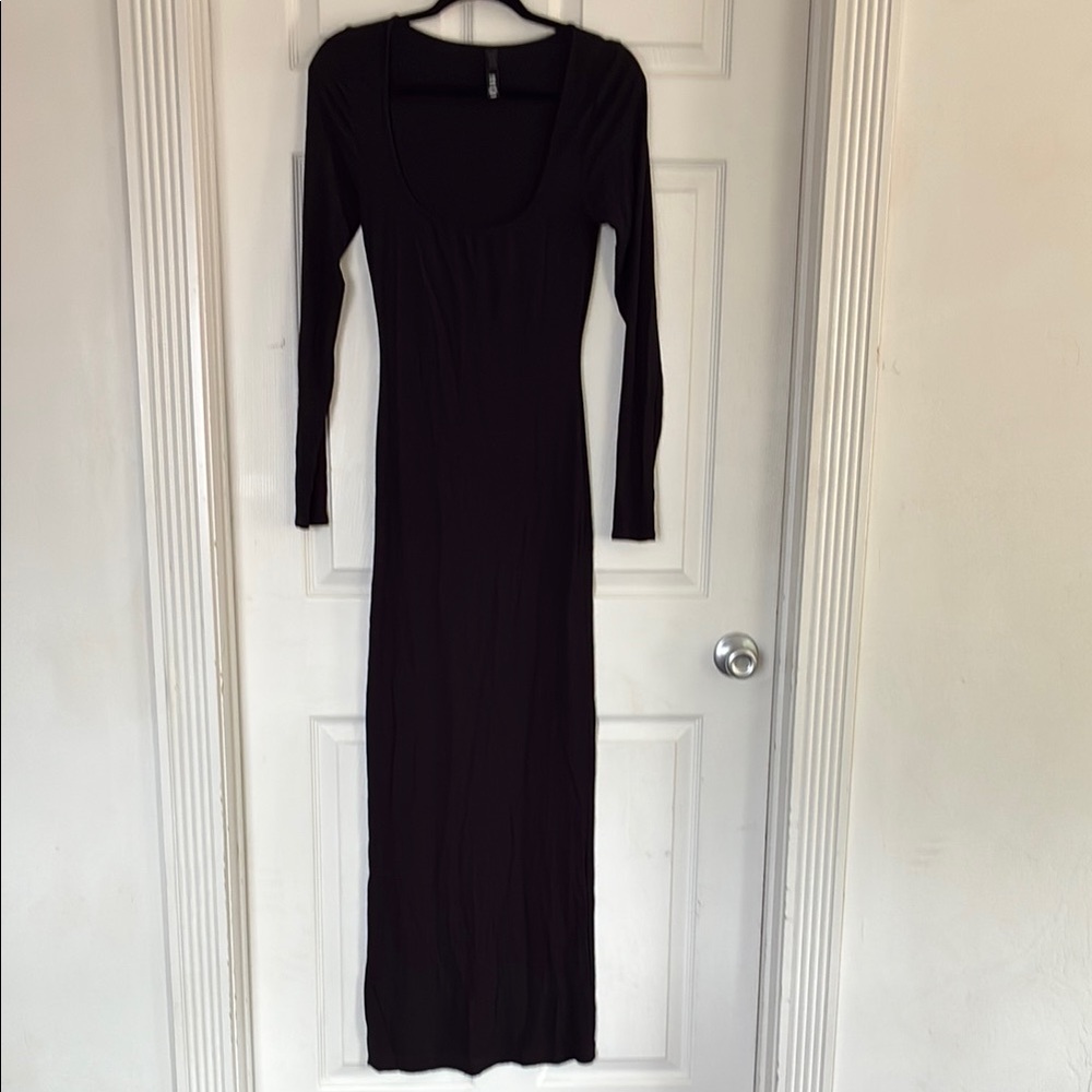 SKIMS Black Long sleeve dress
